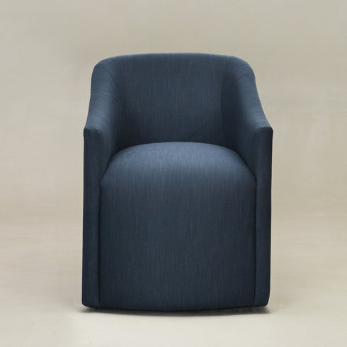 Rafa Performance Dining Chair with Casters – Upholstered Arm Dining Chair | Modern Dining Chairs | Kinwell Furniture | Stain Resistant Fabric